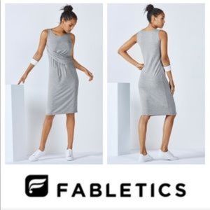 NWT FABLETICS RETTA MIDI DRESS GREY MEDIUM
